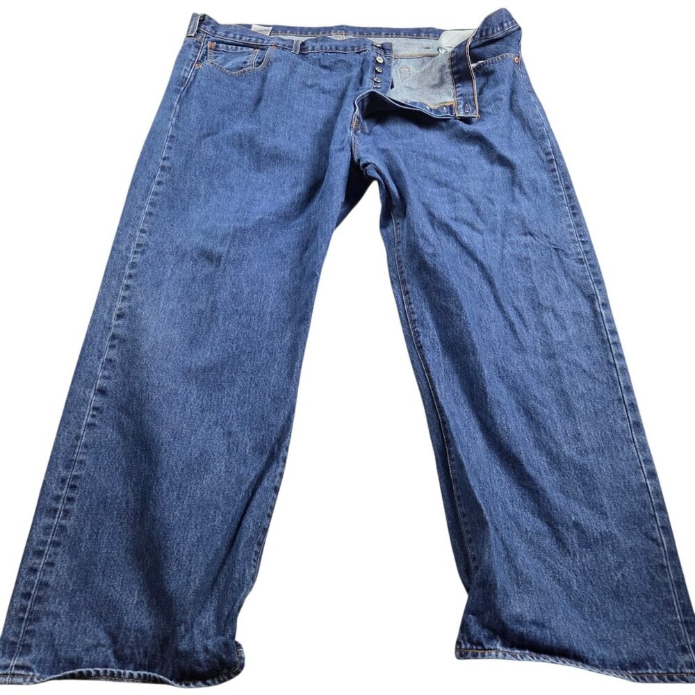 Levis 501 Jeans Mens 54x31 Tag 54x32 Straight Button Fly Dark Wash Denim
